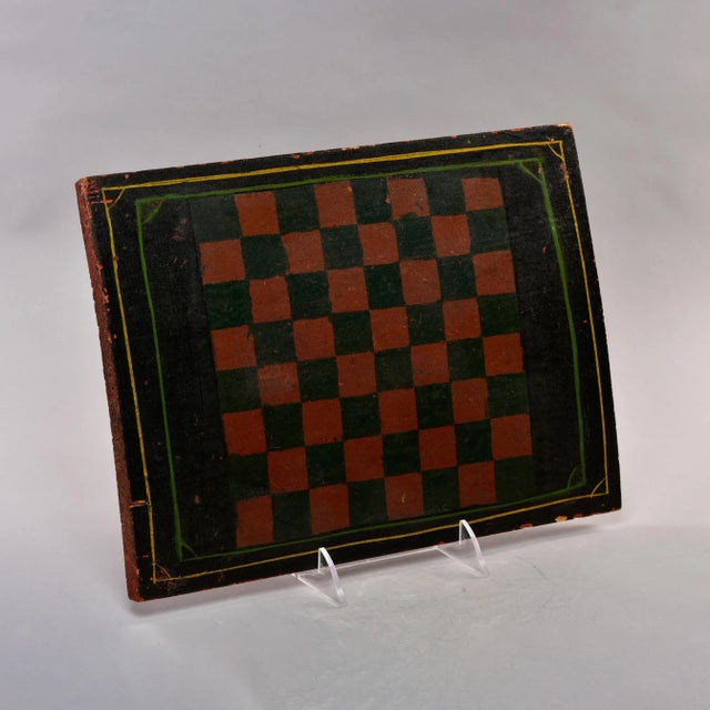 Early 20th Century Game Board With Original Painted Black and Red Squares For Sale - Image 11 of 11