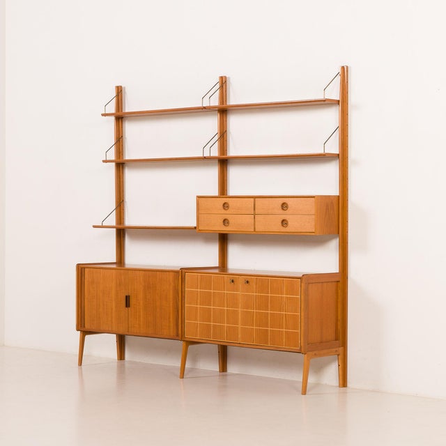 Mid-Century Modern Teak Free Standing Wall Unit by Fredrik A. Kayser for Gustav Bahus, Norway, 1960s For Sale - Image 3 of 18