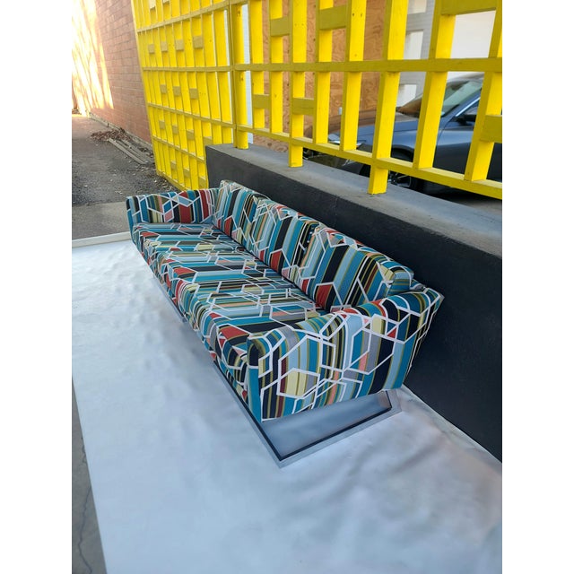 Chrome Milo Baughman Thayer Coggin Cantilever Chrome Sofa For Sale - Image 8 of 17