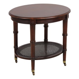 Ethan Allen Freeport Cane Shelf End Table For Sale
