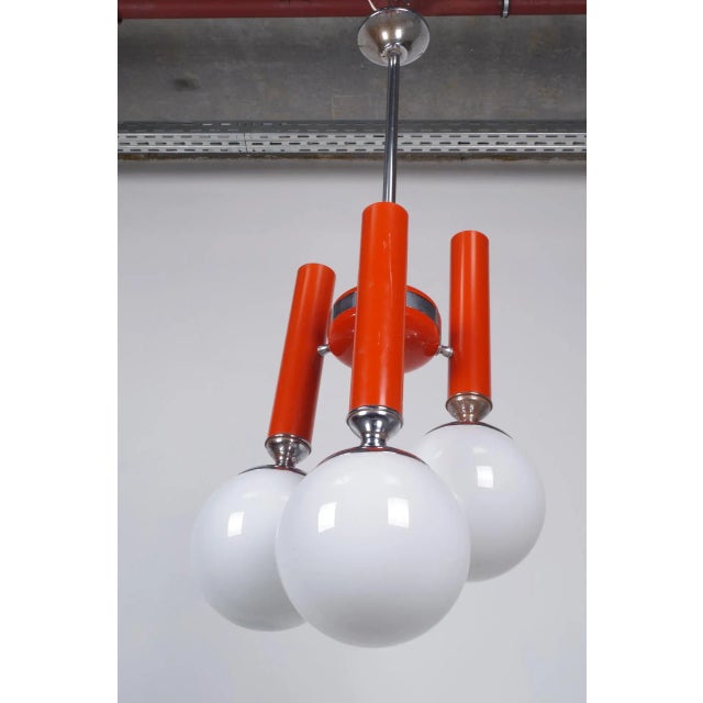 Red Mid-Century Red Italian Chandelier For Sale - Image 8 of 11