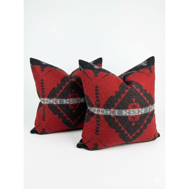Crafted from an authentic vintage Ralph Lauren "Blackstone" custom jacquard blanket, this handcrafted pillow features a...