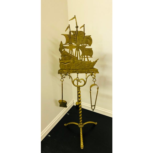 Antique Nautical Themed Brass Fireplace Set Chairish
