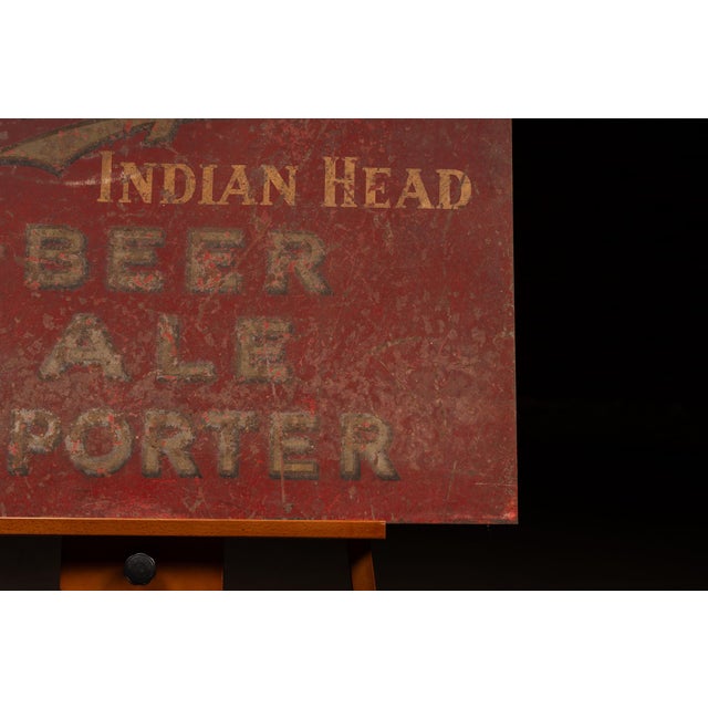 Early 20th Century Vintage Iroquois Beer "Three Aces" Painted Tin Sign For Sale - Image 5 of 8