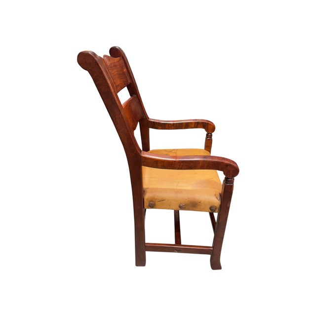 Mexican 1990s Mexican Wood/Leather Side Chair For Sale - Image 3 of 4