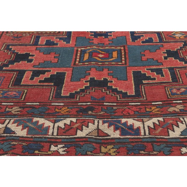 Mid 19th Century Mid 19th Century Antique Caucasian Kazak Rug 04'04 X 08'07 For Sale - Image 5 of 9