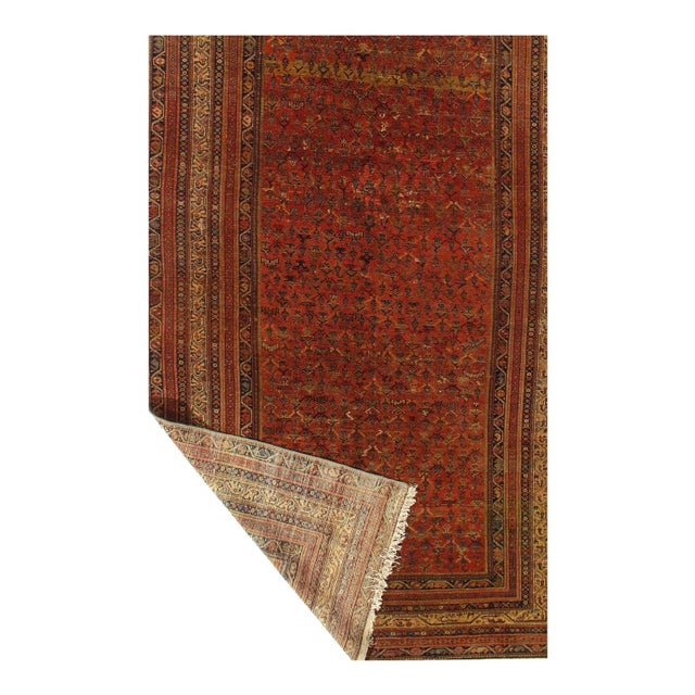 Traditional Rust Persian Hand Knotted Antique Malayer 5'4'' X 12' D07240 For Sale - Image 3 of 9