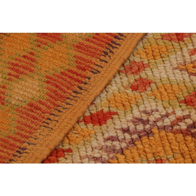 Gold 1950s Mid-Century Berber Rug Gold Diamond Pattern Moroccan Rug For Sale - Image 8 of 8