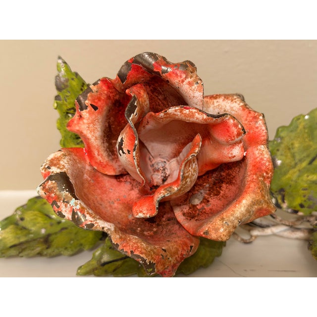 Vintage Tole Rose For Sale In Charleston - Image 6 of 8