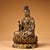 Vintage Chinese Mud‑Gilded Bronze Guanyin Bodhisattva Seated Lotus Figure, Chinoiserie Altar Statue For Sale - Image 10 of 10