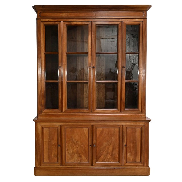 Two-Body Bookcase in Walnut, Late 19th Century For Sale