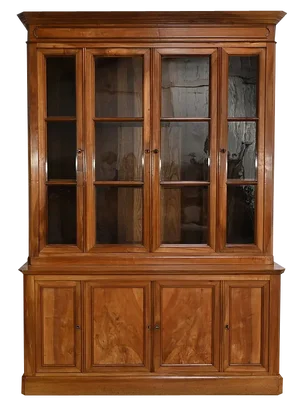 Two-Body Bookcase in Walnut, Late 19th Century