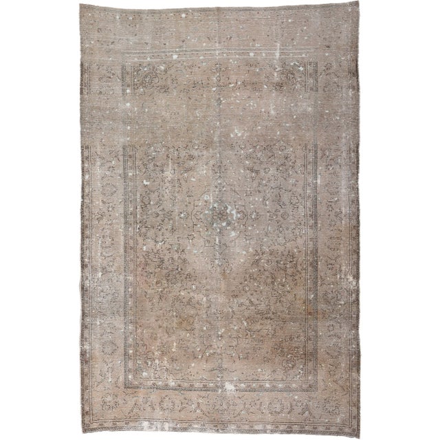 Mid 20th Century Distressed Vintage Persian Rug, 6'4 X 9'7 For Sale - Image 10 of 10