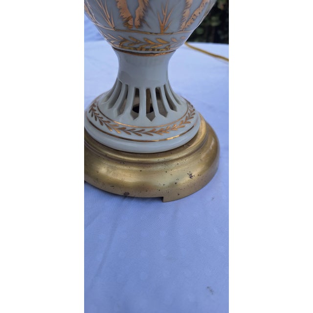 Ivory Vintage Lenox Style Lamps For Sale - Image 8 of 12