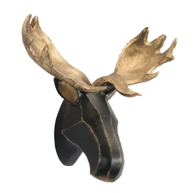 Plastic Geometric Bear and Moose Wall Mounts (Set of 2) For Sale - Image 7 of 8