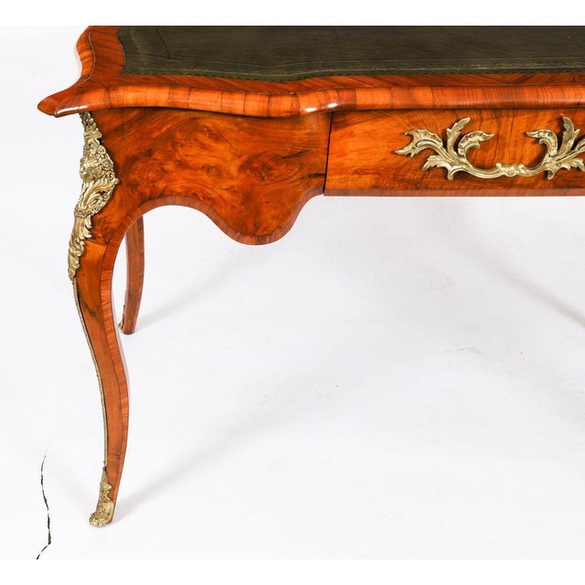 Wood Antique French Burr Walnut Writing Table, 1870 For Sale - Image 7 of 18