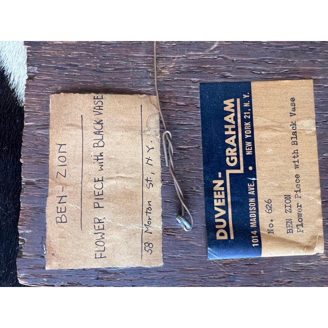 Mid 20th Century Ben-Zion Weinman, American Modernist Oil Painting Expressionist Vase, Flowers WPA Artist Ben ZIon For Sale - Image 5 of 10