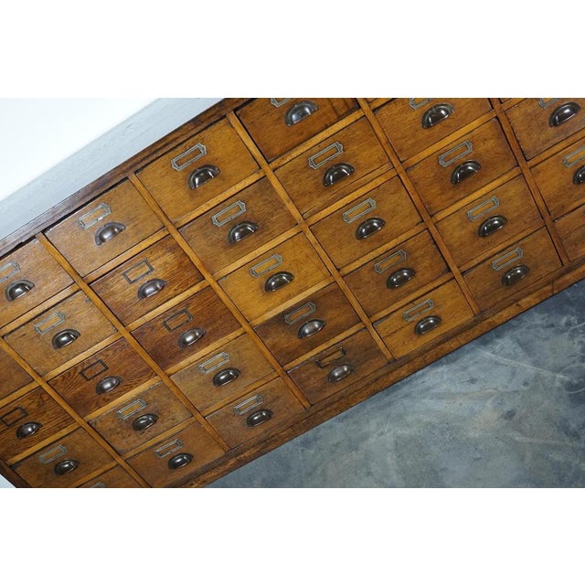 Large German Industrial Oak Apothecary Cabinet or Chest of Drawers, 1930s For Sale - Image 6 of 18