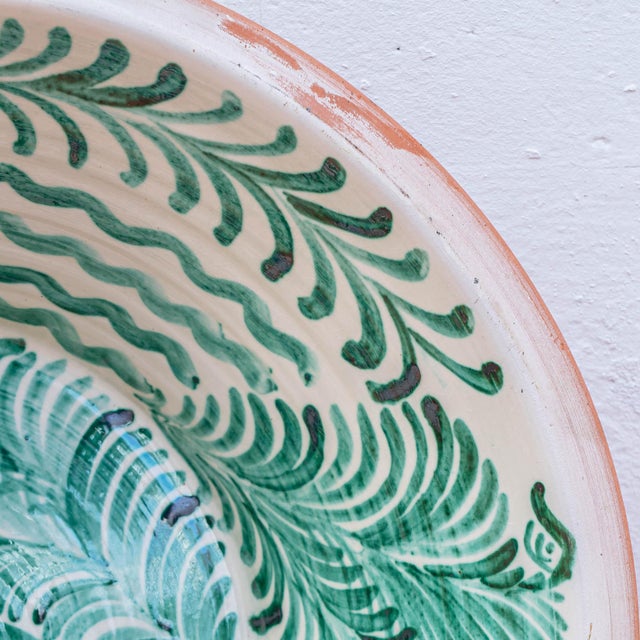 Large Spanish Hand-Painted Revival Lebrillo Ceramic Bowl with Bird from Granada Pottery, 2010s For Sale - Image 10 of 13