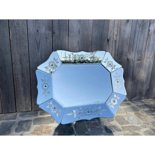 Glass Mid-Century Venetian Mirror, 1950s For Sale - Image 7 of 7