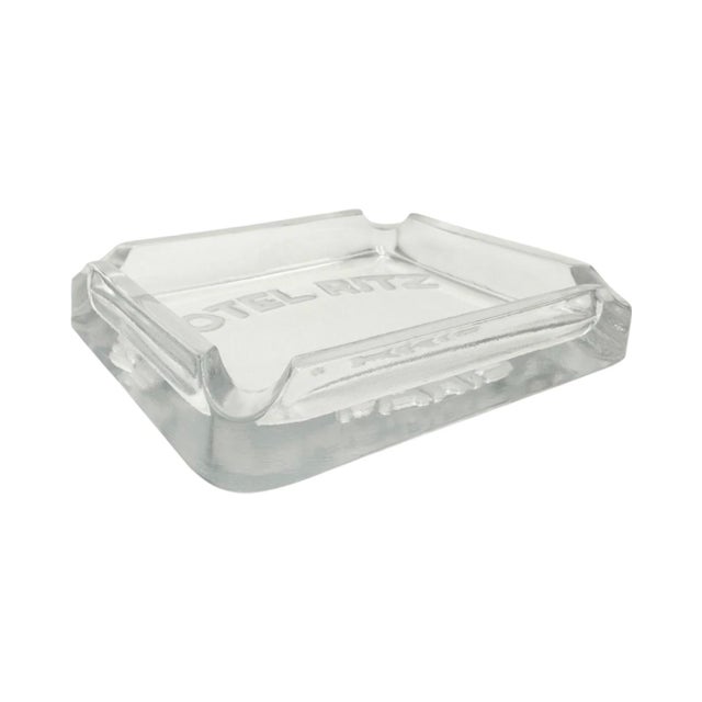 Vintage Ritz Paris Hotel Glass Ashtray Dish Paris Franc For Sale - Image 4 of 7