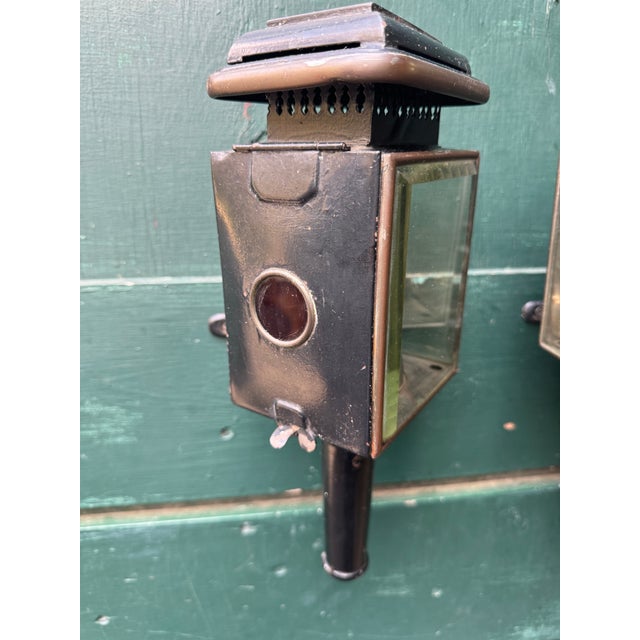 English Pair of 19th Century Carriage Lanterns. For Sale - Image 3 of 9
