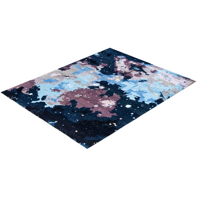 Black Ikat, One-of-a-Kind Hand-Knotted Area Rug - Black, 8' 2" x 10' 4" For Sale - Image 8 of 8
