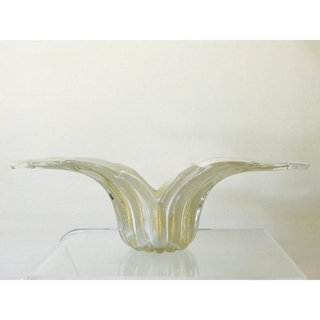 Mid-Century Modern 1950’s Barovier & Toso Gold Aventurine Glass Flared Bowl For Sale - Image 3 of 12