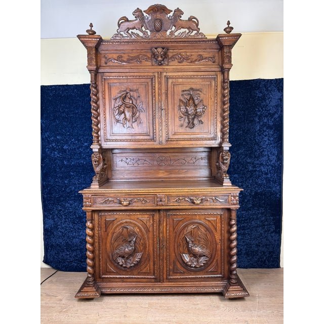 Renaissance Style Hunting Lodge Sideboard in Oak, 1850s For Sale - Image 14 of 14
