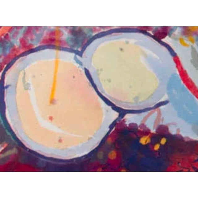 "Malibu", 2008. Abstract, Figurative Landscape. Oil Painting on Canvas by Joe Ginsberg. 91" W X 31" H. Raspberry/Cobalt, Accents of Orange and Blush. For Sale In New York - Image 6 of 11