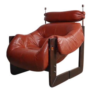 Percival Lafer Rose Leather Lounge Chair For Sale