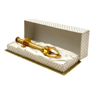 Antique Gold-Plated Sugar Tongs with Decorated Handle, 1890s For Sale