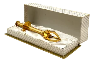 Antique Gold-Plated Sugar Tongs with Decorated Handle, 1890s