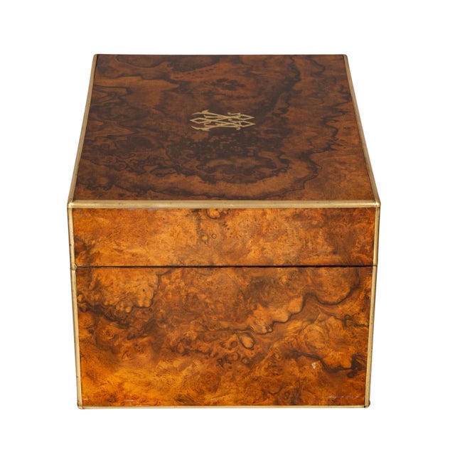 Victorian Burl Walnut Gentlemans Dressing Box For Sale In Boston - Image 6 of 12
