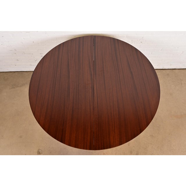 1960s Baker Furniture Style French Regency Louis XVI Mahogany Extension Dining Table, Newly Refinished For Sale - Image 5 of 13