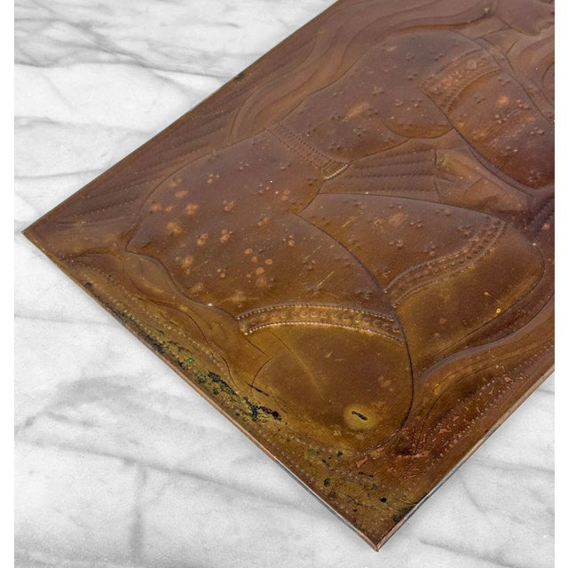 Copper Vintage Moorish Gypsy Women Hammered Copper Wall Hanging Panel For Sale - Image 8 of 8