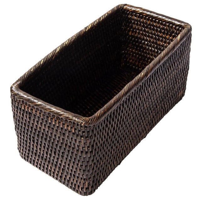 Artifacts Rattan Petite Basket in Tudor Black - 10" For Sale - Image 4 of 11