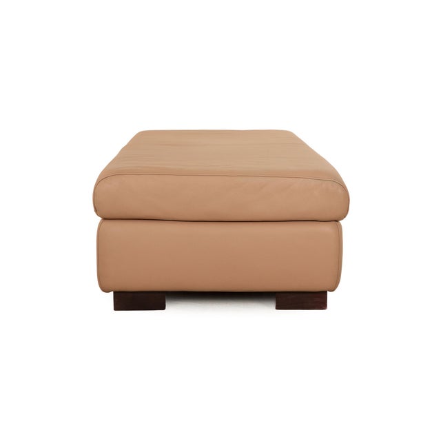 Courage Leather Stool in Beige from Ewald Schillig For Sale - Image 6 of 7