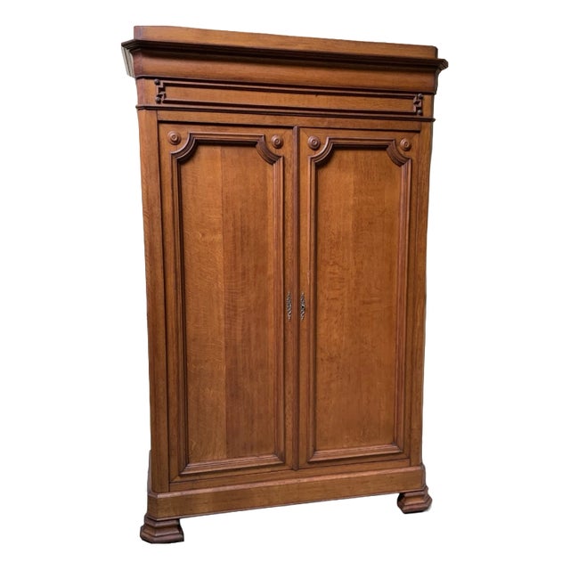 Antique Wardrobe in Oak, 1900 For Sale