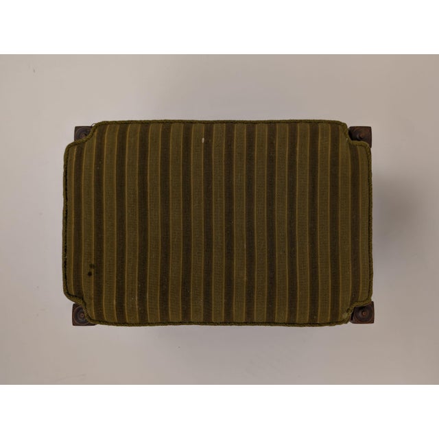 Green Antique Carved Walnut Stool For Sale - Image 8 of 9