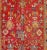 Pristine and finely woven hand knotted antique square red gold light blue Turkish Oushak area rug, circa 1880-1900. It...