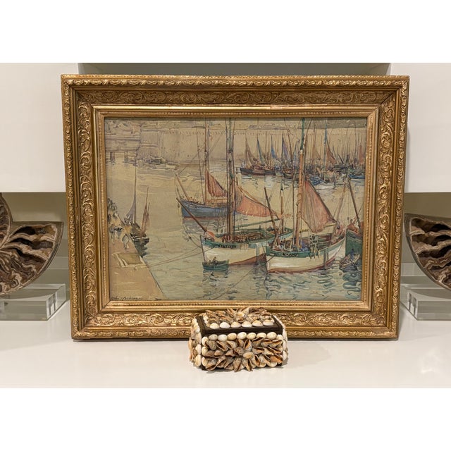 Vintage Palm Beach Style Rectangular Encrusted Shell Box in Neutral Palette CIRCA: Late 20th Century MAKER'S MARK: None...