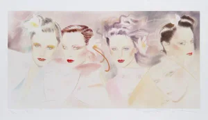 Pater Sato, "Faces," Lithograph