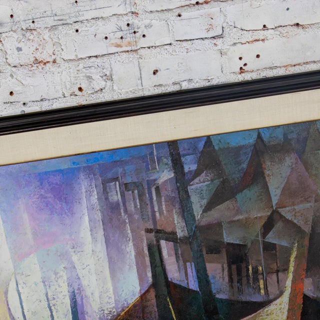 Mid to Late 20th Century Abstract Large Oil Painting or Wall Art Signed by Artist S. Khan Boon For Sale - Image 10 of 18