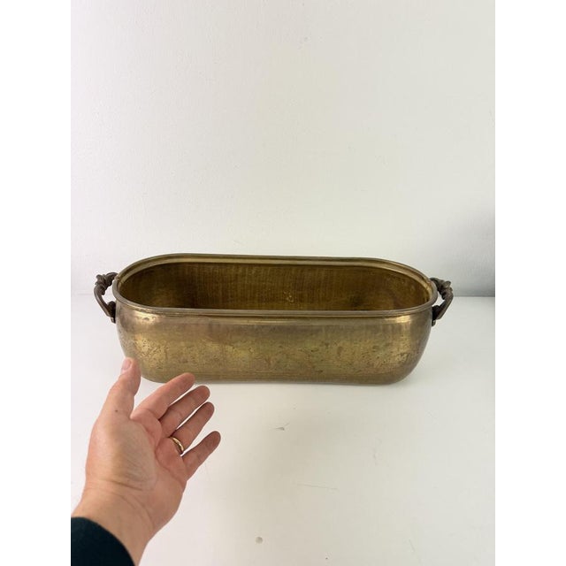 1950s Large Oval Italian Brass Planter, 1950s For Sale - Image 5 of 14
