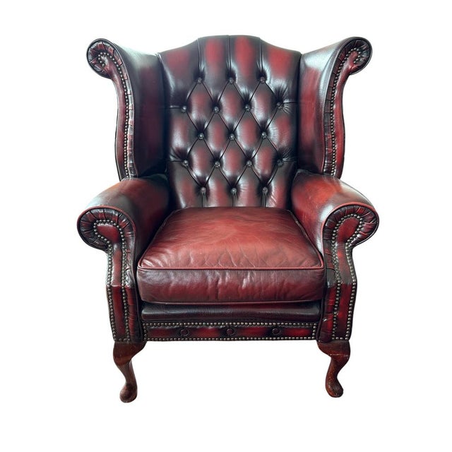 English Chesterfield Wingback Chair For Sale - Image 5 of 5