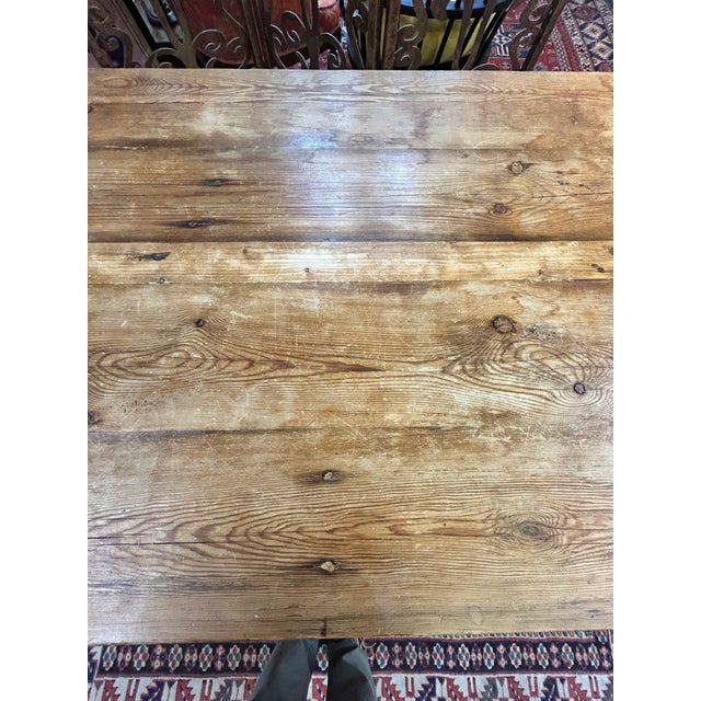 Rustic Pine Writing Desk With Single Drawer For Sale - Image 9 of 17