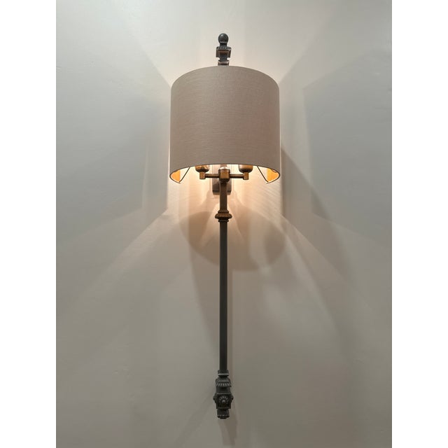 4 Restoration Hardware Lorraine Architectural Railing Sconce For Sale In Providence - Image 6 of 18