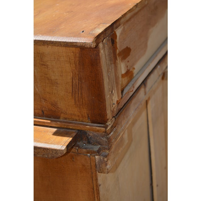 Vintage Unusual Rustic Pine Dresser Chest W/ Small Mirror / Cupboard & Glove Drawer For Sale - Image 16 of 17