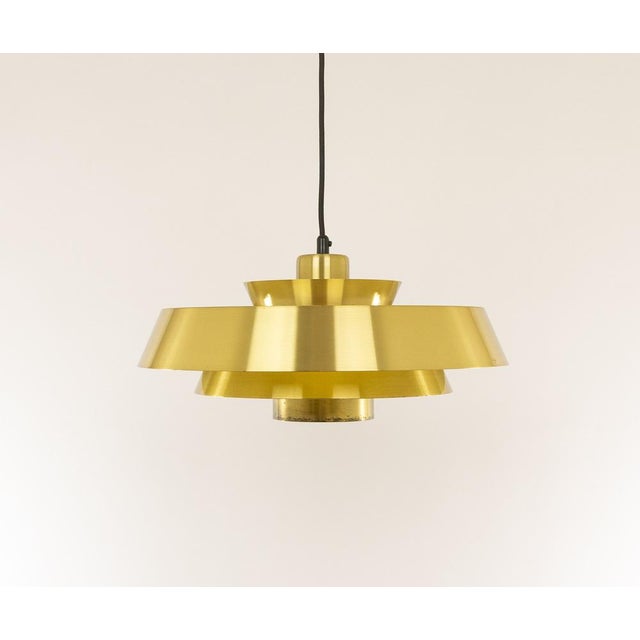 Gold Brass Nova Pendant by Jo Hammerborg for Fog & Mørup, 1960s For Sale - Image 8 of 8